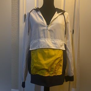 Forever 21 Men- Navy Blue & Yellow Color Block Windbreaker